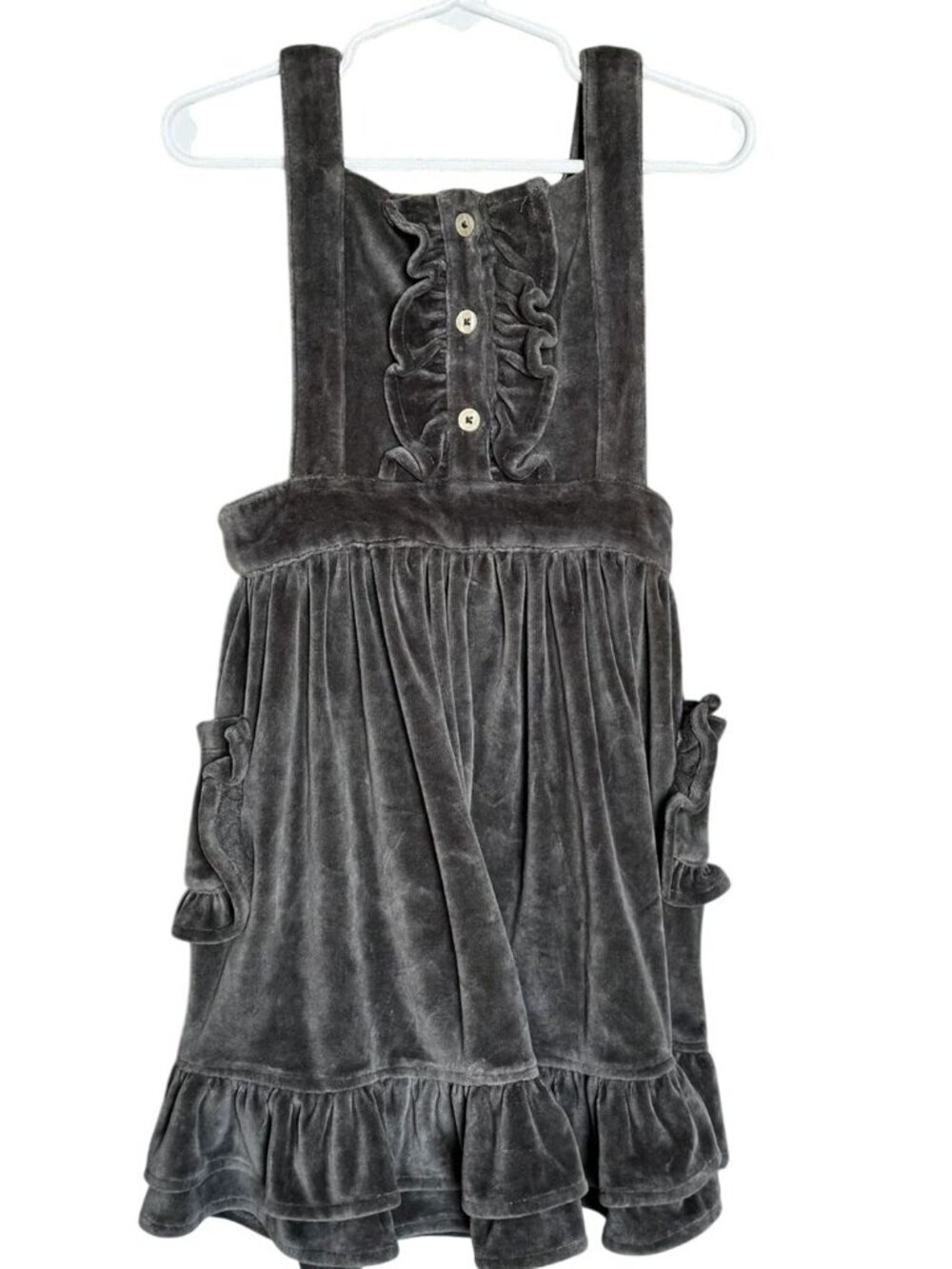 Kate Quinn Velour Penelope Dress Grey Night Kids Size 6Y